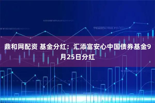鼎和网配资 基金分红：汇添富安心中国债券基金9月25日分红